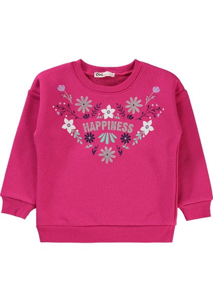 Kız Çocuk Sweatshirt 2-5 Yaş Fuşya