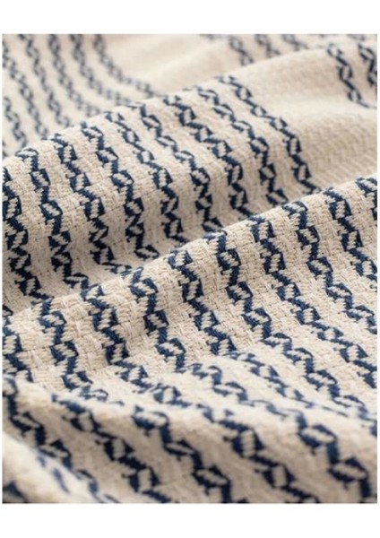 Winta- Madame Coco Denney Çift Kişilik Yatak Örtüsü 220X240 cm Ekru Indigo