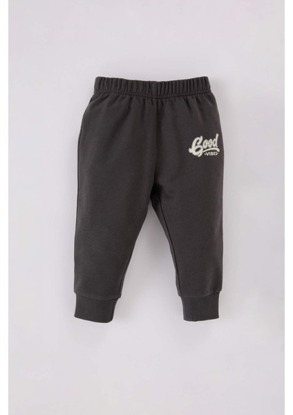 Erkek Bebek 2'li Takım Bisiklet Yaka Baskılı Sweatshirt Beli Lastikli Eşofman Altı D0724A524WN fiyatları