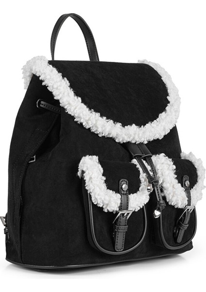 Suni Kürklü Colorblock Sırt Çantası TW6240119005001