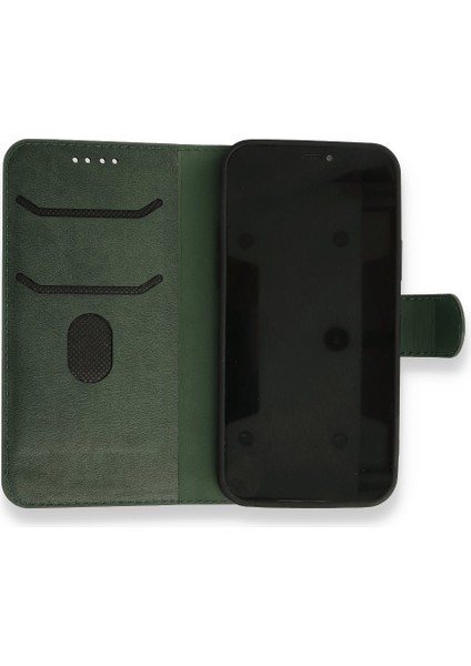 Apple iPhone 13 Mini Kılıf Dışı Deri Içi Silikon Kartlıklı Kapaklı Trend S Plus Kapak