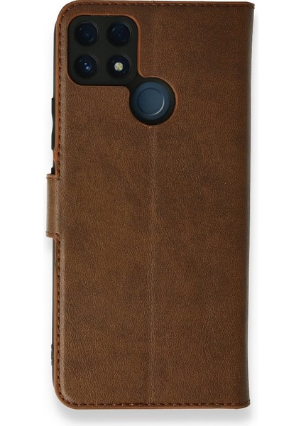 FUJİMAX Realme C25S Kılıf Dışı Deri Içi Silikon Kartlıklı Kapaklı Trend S Plus Kapak