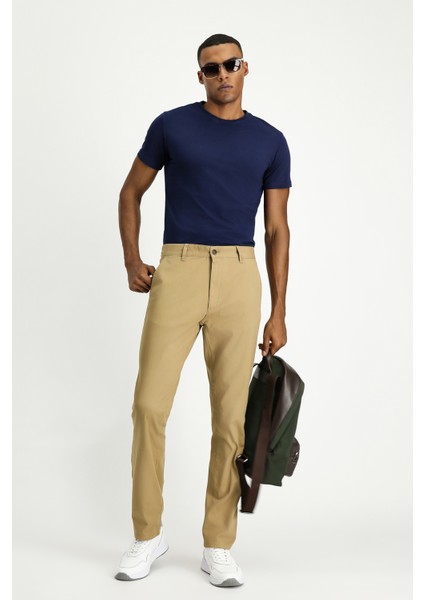 Regular Fit Likralı Kanvas / Chino Pantolon