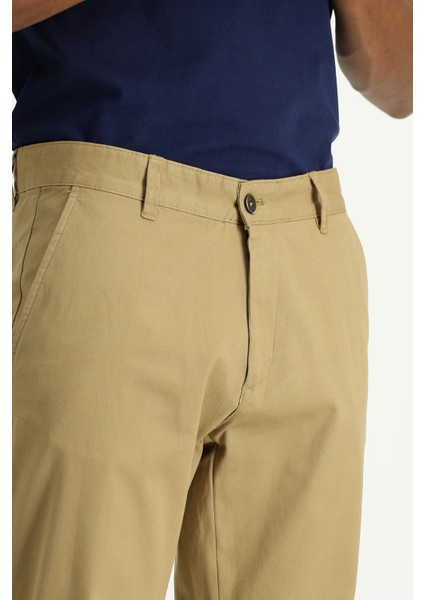 Regular Fit Likralı Kanvas / Chino Pantolon