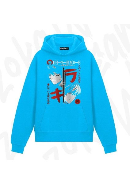 Zoka Wear Death Note L Karakter3 Anime Baskılı Mavi Sweatshirt