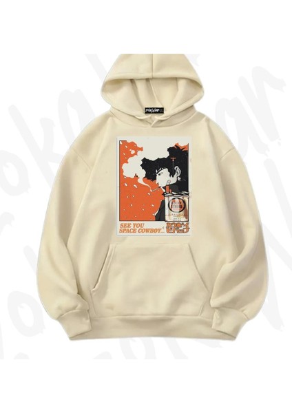 Zoka Wear Cowboy Bebop Spike Spiegel See You Anime Baskılı Bej Sweatshirt