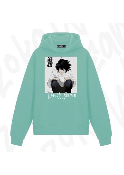 Zoka Wear Death Note L Anime Baskılı Su Yeşili Sweatshirt