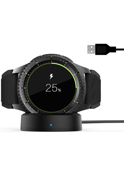 Siyah Gear S3 USB Şarj Kablosu-Zore