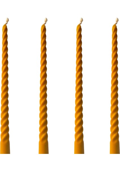 Öz Trend Store (4 Adet 27.5 cm ) Balmumu Mum Konik Burgulu Balmumu Şamdan Mumu Doğal Petek Balmumu Mum Dekoratif Kırılmaz Akmaz Mum Bal Mumu BeesWax Candle (Sarı)