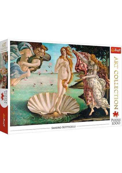 TR10589 Venüs'ün Doğuşu, Sandro Botticelli 1000 Parça Sanat Koleksiyonu, Üstün Kalite, Yetişkinler ve 12 Yaş Üzeri Çocuklar Için, Renkli Yapboz