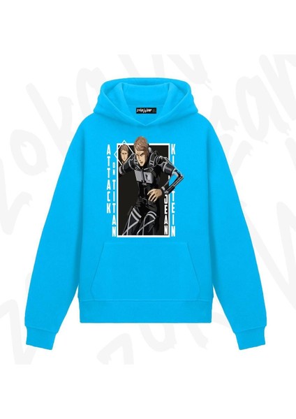 Zoka Wear Attack On Titan Jean Kirschtein Anime Anime Baskılı Mavi Sweatshirt