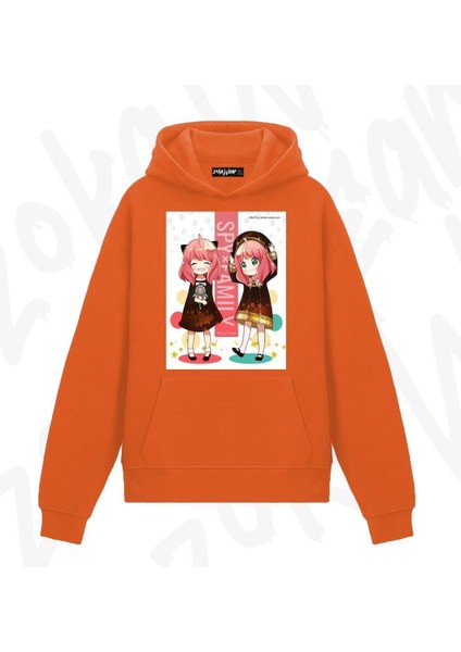 Zoka Wear Spy x Family Anya Forger V5 Anime Baskılı Turuncu Sweatshirt