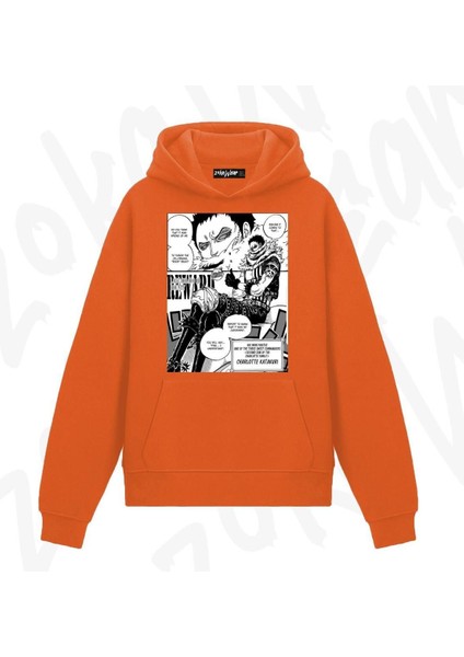 Zoka Wear Katakuri Anime Baskılı Turuncu Sweatshirt