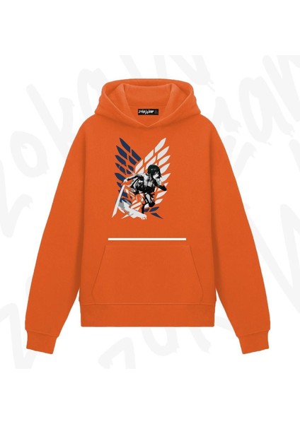 Zoka Wear Attack On Titan Sasha Braus Anime Anime Baskılı Turuncu Sweatshirt