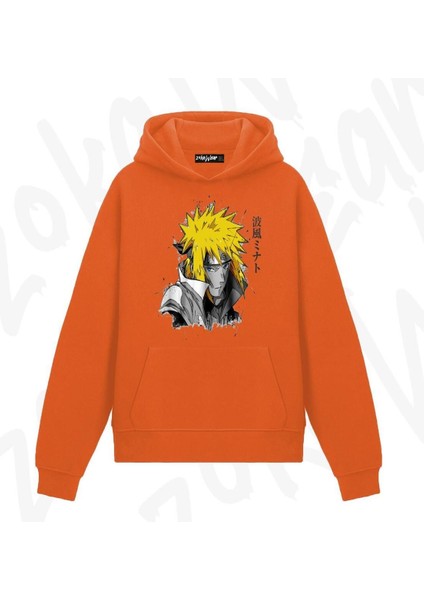 Naruto Uzumaki Manga Anime Baskılı Turuncu Sweatshirt