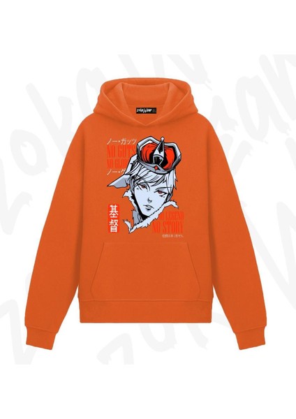 Manga Çizim Kral Anime Baskılı Turuncu Sweatshirt