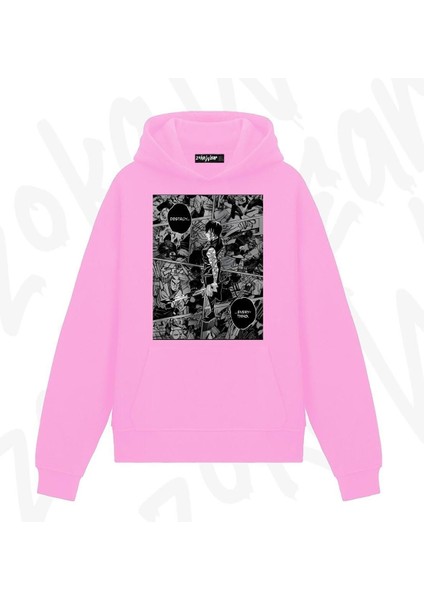 Jujutsu Kaisen Yuta Okkotsu Anime Baskılı Pembe Sweatshirt