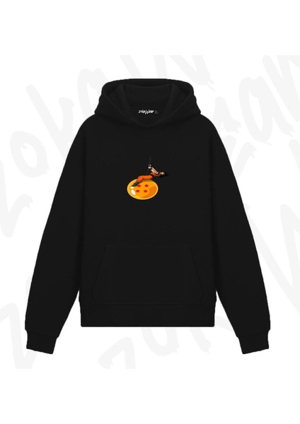 Wrecking Dragon Ball Tasarım Baskılı Kapüşonlu Sweatshirt