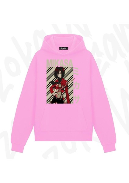 Zoka Wear Attack On Titan Mikasa Ackerman  Anime Baskılı Pembe Sweatshirt