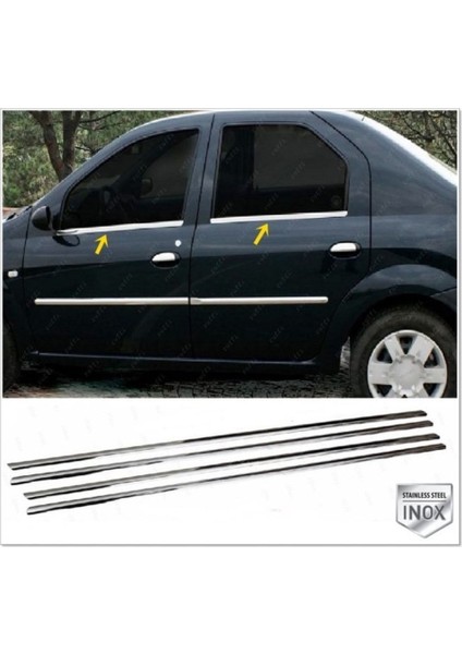 Dacia Lodgy Krom Cam Çıtası 4 Prç. 2012 Üzeri P. Çelik Uyumlu