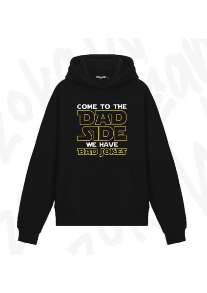 Star Dad Wars Dad Side Tasarım Baskılı Kapüşonlu Sweatshirt