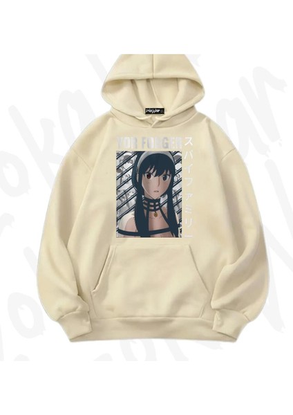 Zoka Wear Spy x Family Yor Forger V2 Anime Baskılı Bej Sweatshirt