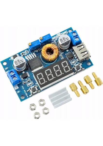 XL4015 75W 5A Dc-Dc Voltmetre Ekranlı (4digits) Voltaj Düşürücü Modül