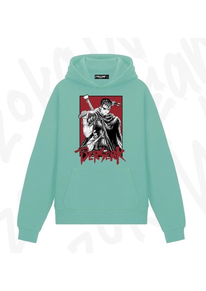 Zoka Wear Berserk 2 Anime Baskılı Su Yeşili Sweatshirt