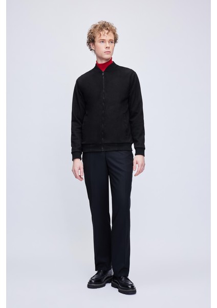 Siyah Regular Fit Bomber Yaka Mevsimlik Mont fiyatları
