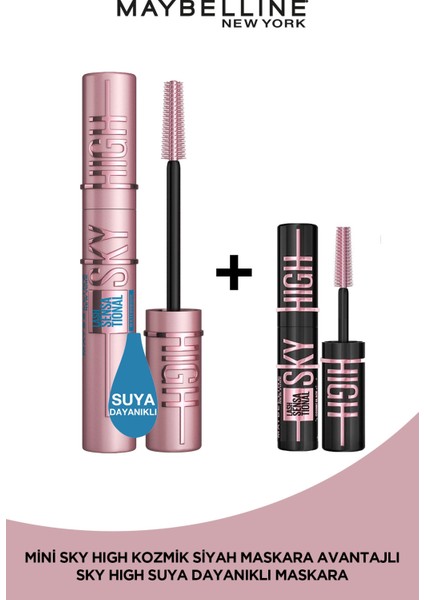 Lash Sensational Sky High Suya Dayanıklı Waterproof Maskara + Sky High Cosmic Mini Maskara