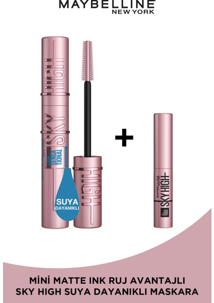 Lash Sensational Sky High Suya Dayanıklı Waterproof Maskara + Sky High Mini Maskara