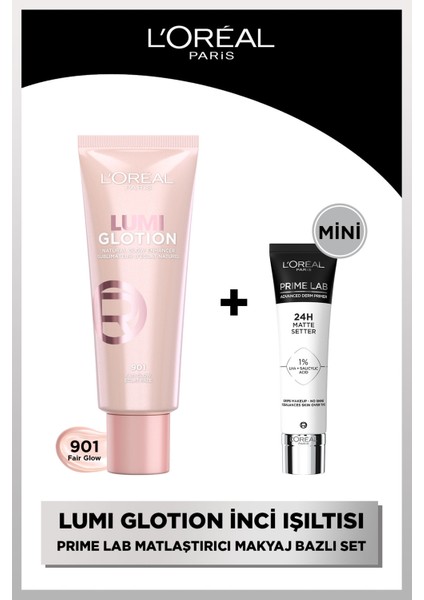 Glotion All-In-One Doğal Işıltı 901 - Fair Glow 40 Ml + Prime Lab Matte Mini