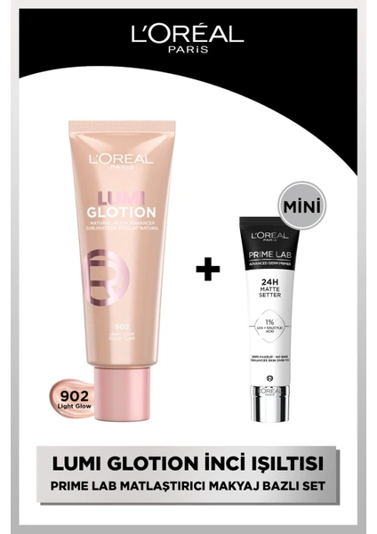 L'oréal Paris Glotion All-In-One Doğal Işıltı 902 - Light Glow 40 Ml + Prime Lab Matte Mini