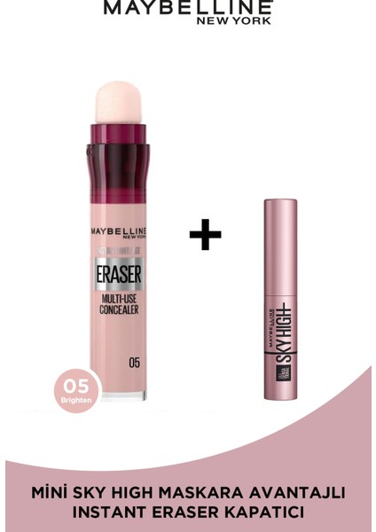 Instant Anti Age Eraser Kapatıcı- 05 Brighten + Sky High Mini Maskara