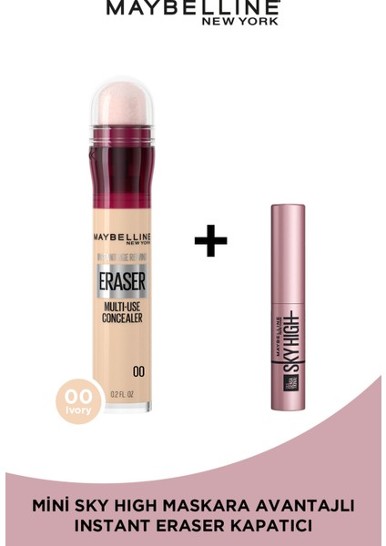 Instant Anti Age Eraser Kapatıcı - 00 Ivory + Sky High Mini Maskara