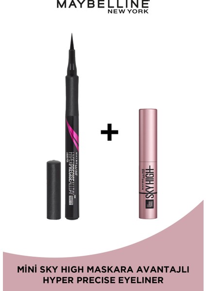 Hyper Precise All Day Eyeliner - 701 Matte Onyx - Mat Siyah + Sky High Mini Maskara