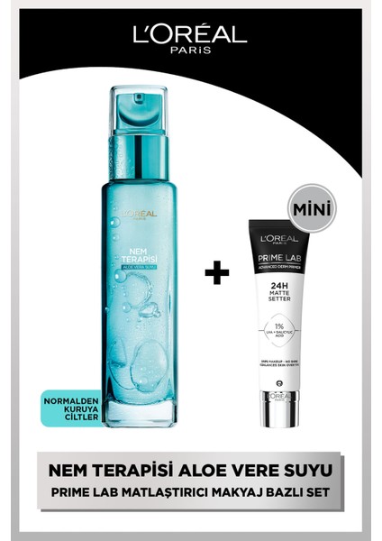 Nem Terapisi Aloe Vera Suyu Normalden Kuruya Ciltler + Prime Lab Matte Mini