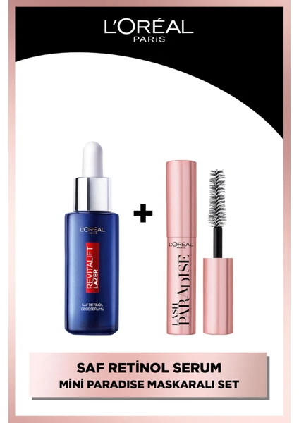 L'oréal Paris Revitalift Lazer Saf Retinol Gece Serumu + Paradise Mini Maskara