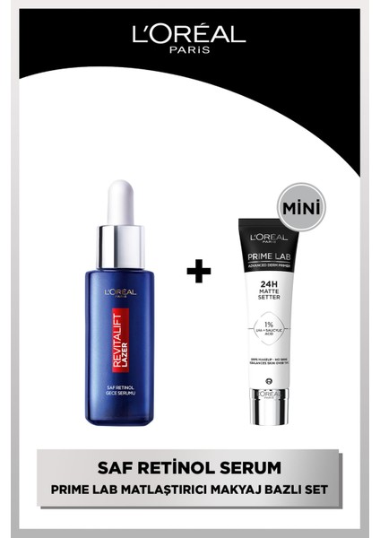 Revitalift Lazer Saf Retinol Gece Serumu + Prime Lab Matte Mini