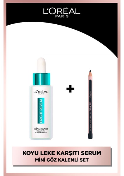 Bright Reveal Leke Karşıtı Serum 10%Niasinamid 30ml + Paradise Le Khol Mini Göz Kalemi