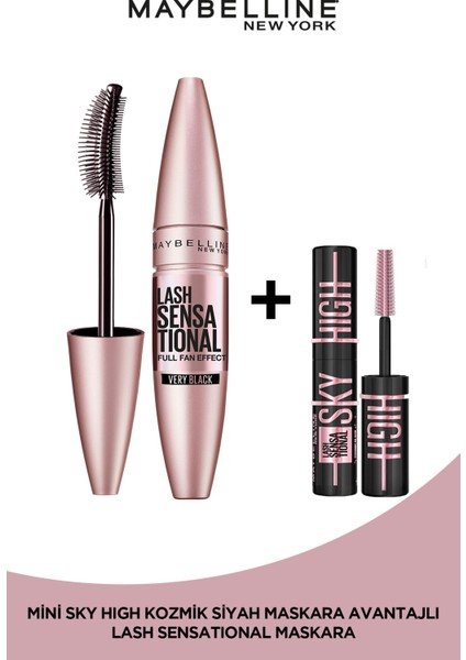 Lash Sensational Yelpaze Etkili Siyah Maskara + Sky High Cosmic Mini Maskara