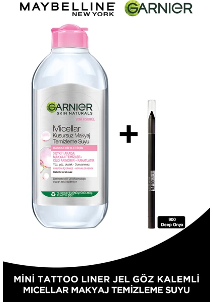 Micellar Kusursuz Makyaj Temizleme Suyu 400ml + Tat Liner Gel Pencil Göz Kalemi Mini