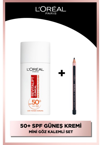 Revitalift Clinical Spf 50+ Günlük Yüksek Uv Korumalı Yüz Güneş Kremi 50ml + Paradise Le Khol Mini Göz Kalemi