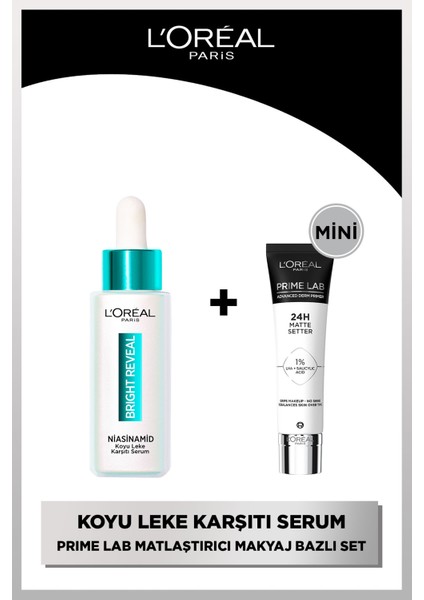 Bright Reveal Leke Karşıtı Serum 10%Niasinamid 30ml + Prime Lab Matte Mini
