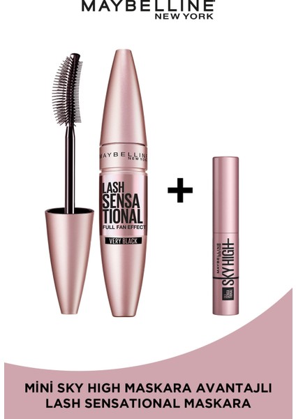 Lash Sensational Yelpaze Etkili Siyah Maskara + Sky High Mini Maskara