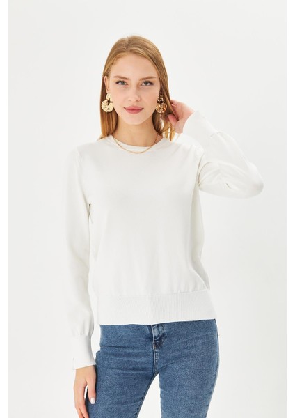 Kadın Bisiklet Yaka Kazak Old Money Kadın Kazak K2706