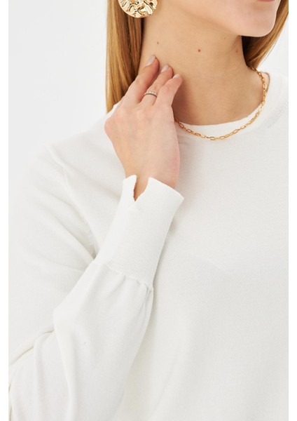 Kadın Bisiklet Yaka Kazak Old Money Kadın Kazak K2706 modelleri