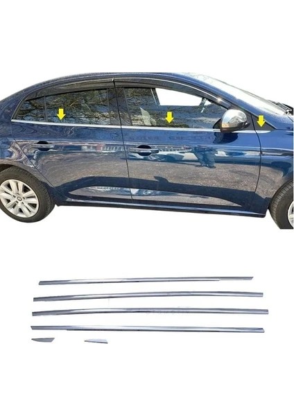 Renault Megane 4 2016-2020 Set Direksiyon Kromu-Ön Tampon Alt Çıtası - Cam Çıta fırsatları