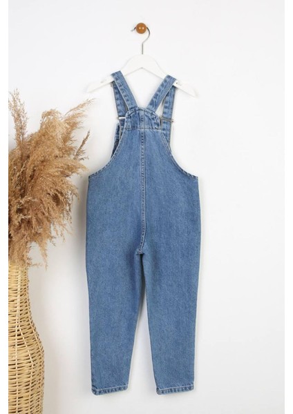 (3-9 Yaş) Mnn Nakış Kot salopet - Mavi fiyatları