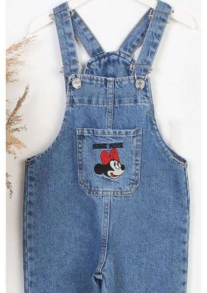 (3-9 Yaş) Mnn Nakış Kot salopet - Mavi modelleri